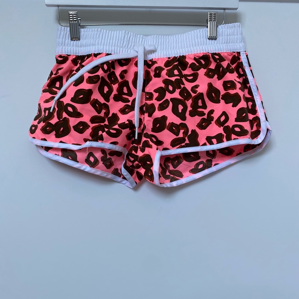 Cheetah pattern athletic shorts